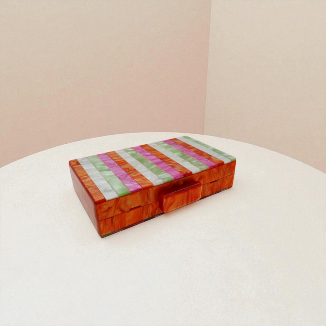Candy Color Striped Clutch