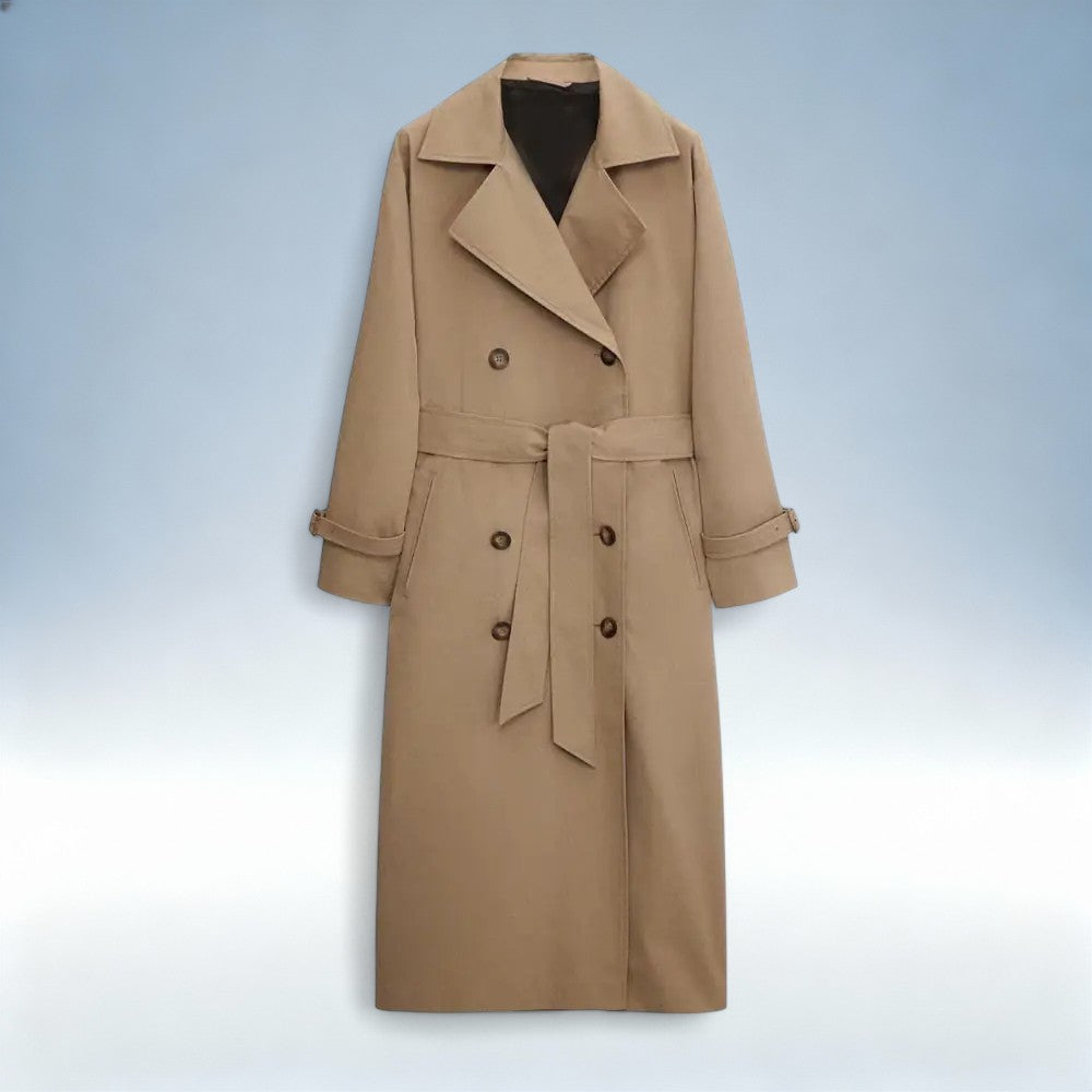 JÚLIA — Casaco Trench Coat Vintage Duplo Peito | Elegância Clássica