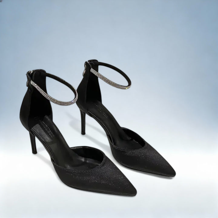 FLORENCE — Sandálias Salto Alto com Strass | Elegância Brilhante