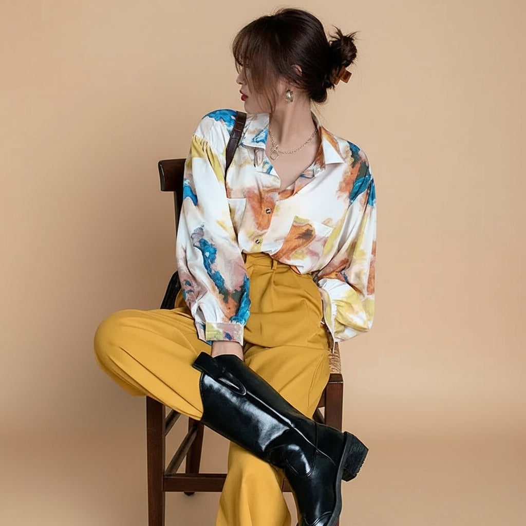 Autumn Korean Loose-Fit Long Sleeve Shirt for Women