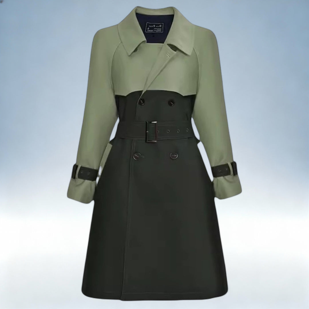 LISBON — Casaco Premium Mid-Length Color Block | Elegância Urbana