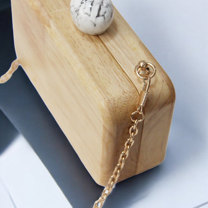 Elegant Solid Color Wooden Clutch