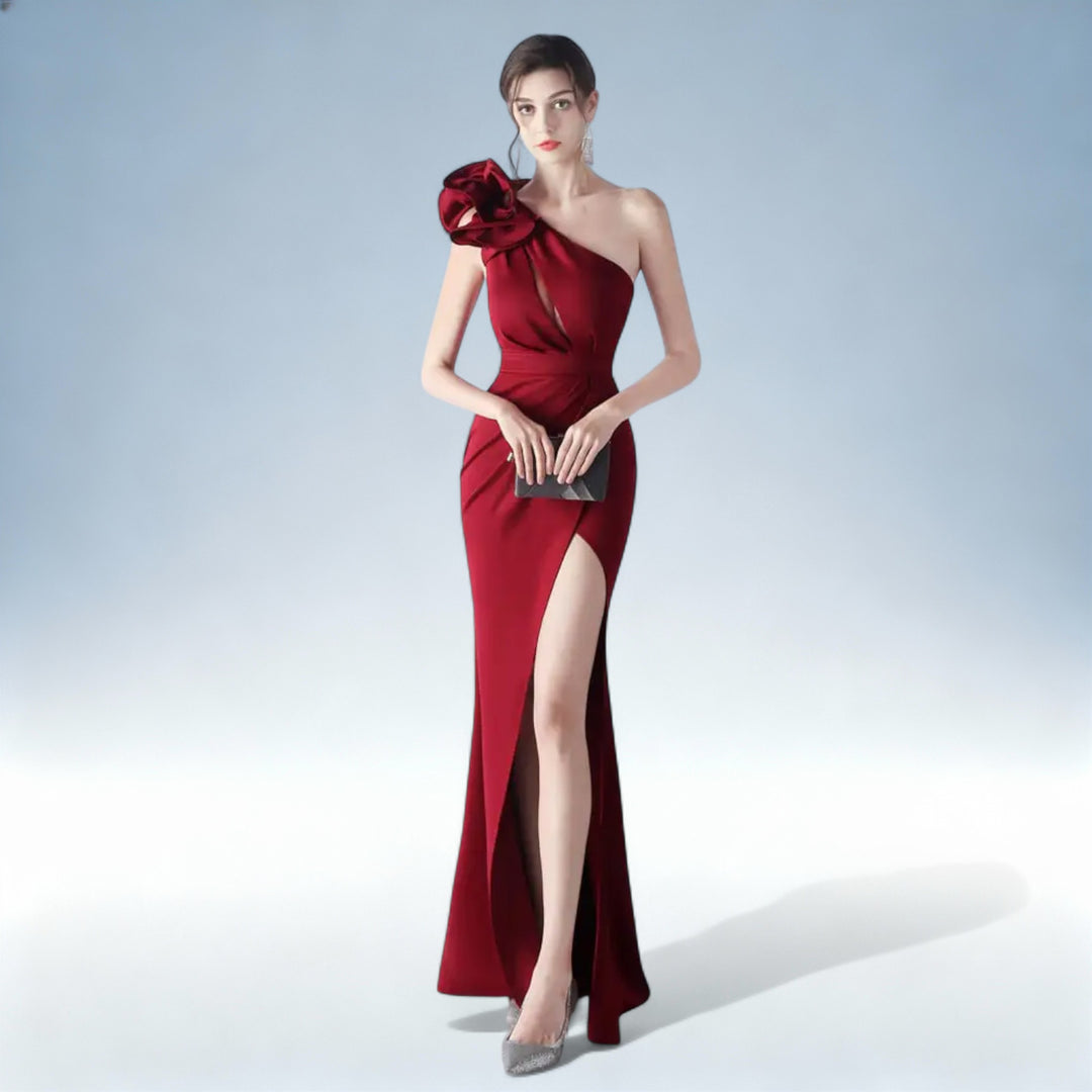 VALENTINA — Vestido de Festa com Flores Artesanais | Elegância Sofisticada